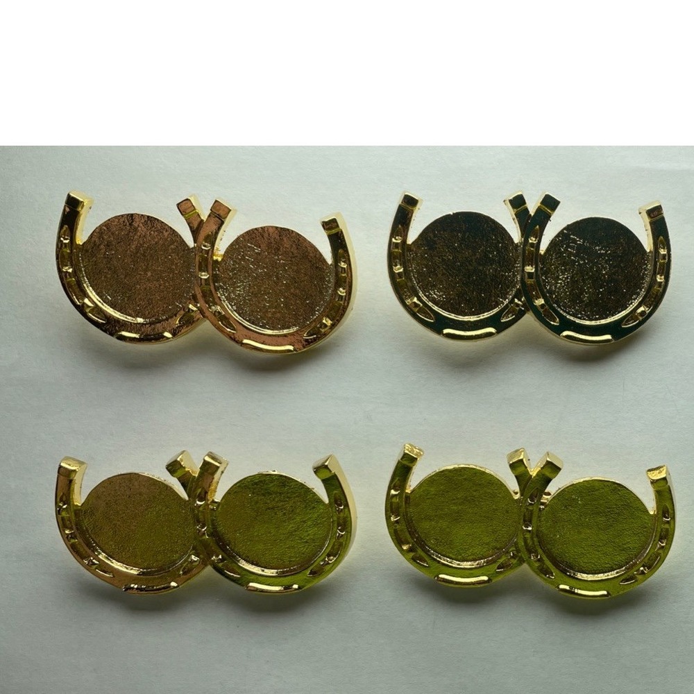 4 Gold Tone Horseshoe blank Bolo Ties